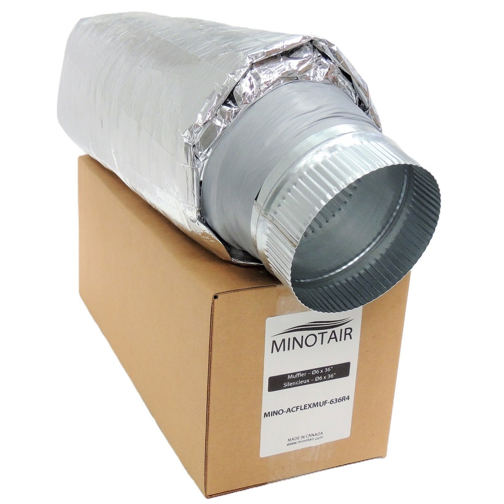 Silencieux AcoustiCare préfabriqué - 3 pi x 4 po de diamètre